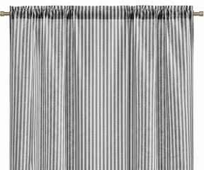 Black café curtains for kitchen windows, 100% linen striped fabric
Short linen kitchen curtains for window privacy