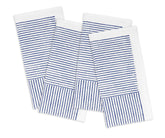 Elegant block print napkins arranged for a casual family meal