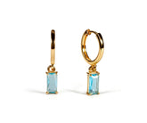 Blue Topaz Earrings - Huggie Earrings