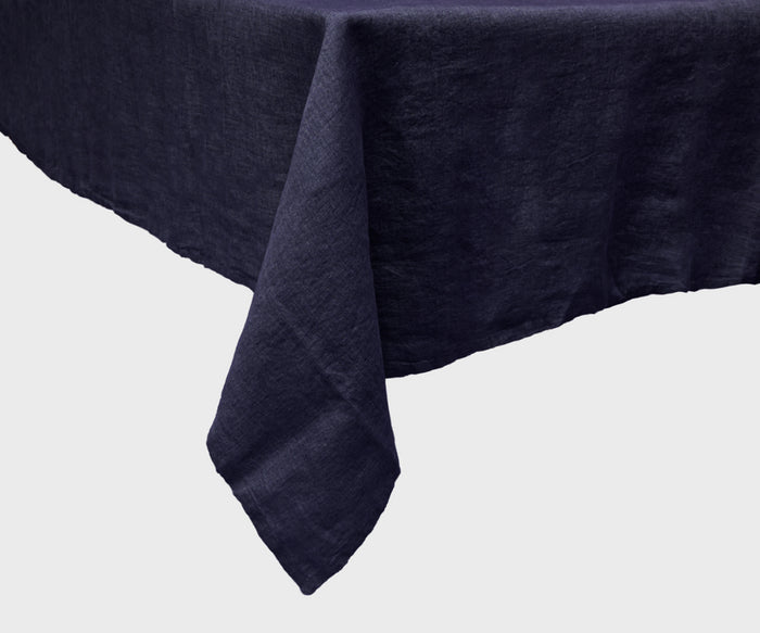 Dark Blue Linen Tablecloth