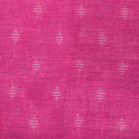 Bright pink cotton dinner napkins with small white woven motif, set of reusable patterned cloth napkins - Closeup