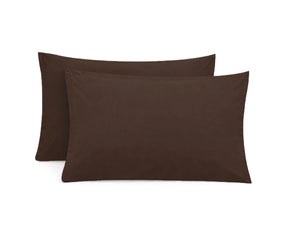 Brown cotton king size pillow cases in soft durable cotton fabric, breathable and easy-care pillow covers for everyday bedroom use