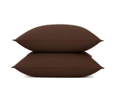 Dark brown 100% linen pillow covers with breathable natural linen fabric, durable textured 100 linen pillowcase that soften with every wash for relaxed bedroom decor