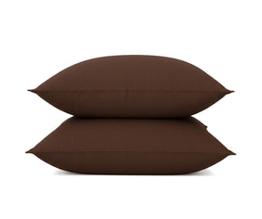 Dark brown 100% linen pillow covers with breathable natural linen fabric, durable textured 100 linen pillowcase that soften with every wash for relaxed bedroom decor
