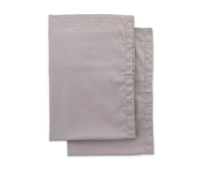Brown cotton pillow cases 2-pack on a bed, available in standard, queen, and king sizes, soft and breathable 400TC sateen finish