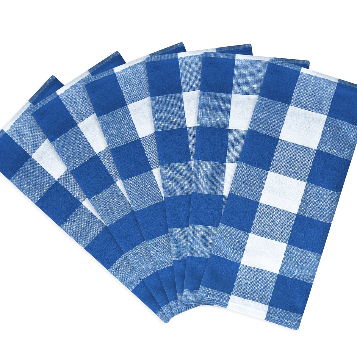 100-Pack Autumn Fall Paper Napkins - Light Blue & White Striped Scalloped Design (Disposable Party Napkins) - View #2