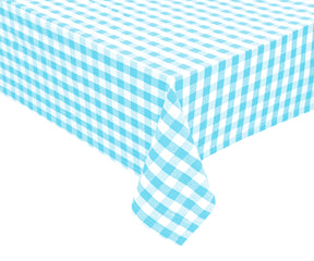Charming Aqua Blue Checkered Tablecloth - Coastal Dining Vibes