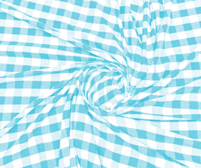 Inviting plaid tablecloth, perfect for casual gatherings.
