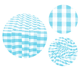 Aqua Blue Checkered Tablecloth - Refreshing Coastal Dining Appeal