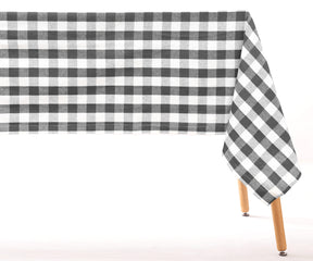 Gray and White Checkered Tablecloth - Subtle Elegance for Your Table