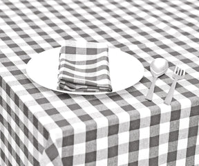Elegant Gray Checkered Tablecloth - Understated Dining Elegance