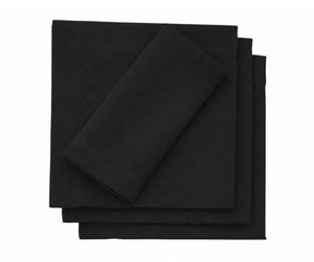 Black cotton cocktail napkins set, reusable fabric drink napkins for parties and table setting