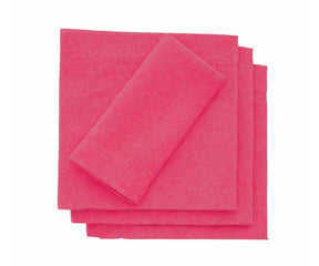 Coral cotton cocktail napkins set, soft reusable drink napkins for parties and entertaining