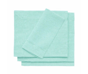 Seafoam cotton cocktail napkins set, soft reusable drink napkins for table decor