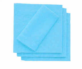Teal blue cotton cocktail napkins set, reusable fabric drink napkins for gatherings