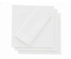 White cotton cocktail napkins set, classic reusable fabric drink napkins for events