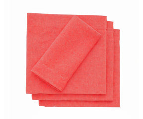 poppy Red cotton cocktail napkins set, reusable drink napkins for wedding and parties