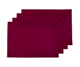 Burgundy rectangular linen placemats made from 100% natural linen, durable and washable, perfect for dining tables, weddings, or holiday décor, available in sets of 4, 8, or 12 for elegant table settings.