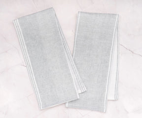 Classic Grey and White Striped Kitchen Towels – Durable Linen Dish Towels for Everyday Use