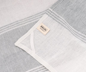 Grey and White Striped 100% Linen Dish Towels – Stylish and Functional Kitchen Towels, Set of 2