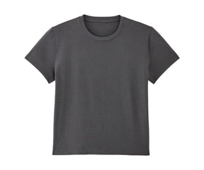 Women's Basic Crewneck Tee - Soft Cotton Blend Short Sleeve Top, Loose Fit Tunic Style, Grey Medium