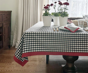 Rustic Red and White Checkered Tablecloth - Classic Country Dining
