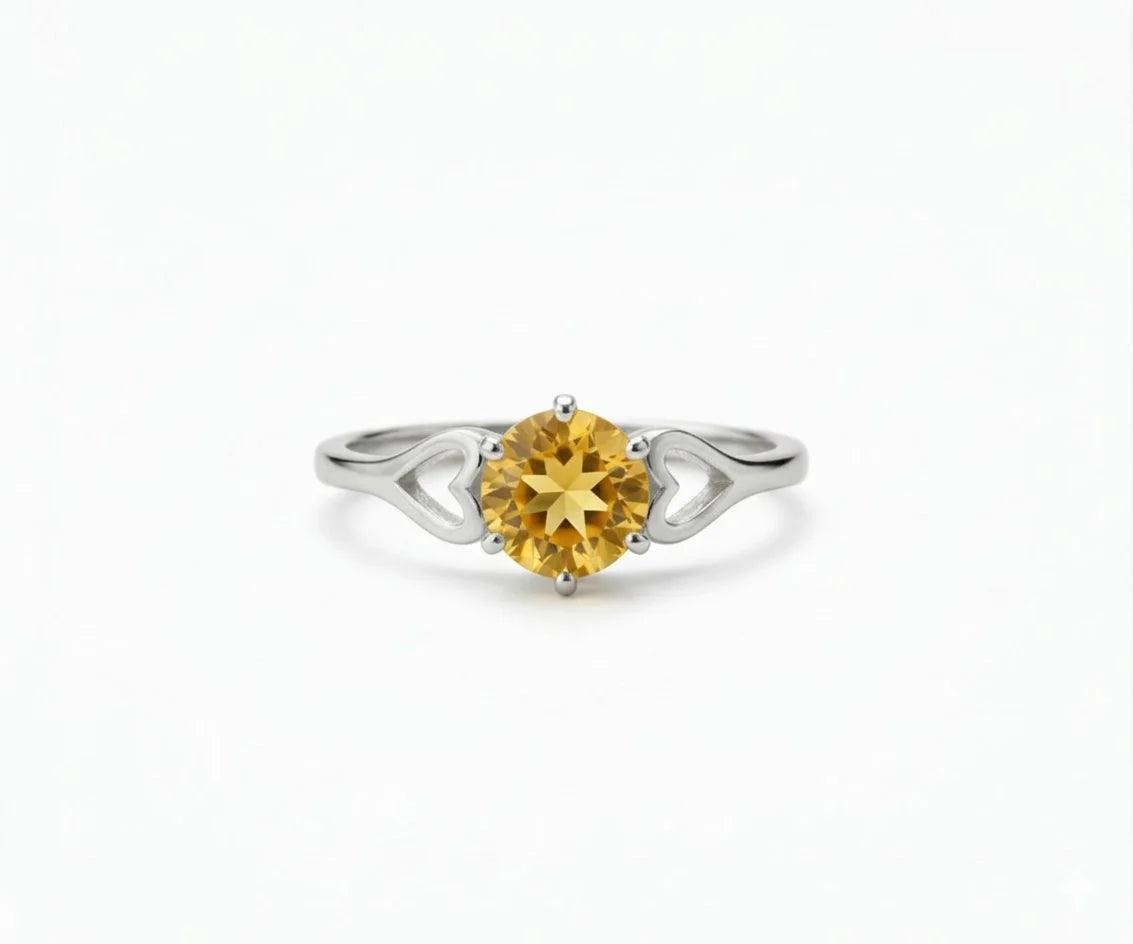 elegant yellow citrine gemstone ring for women