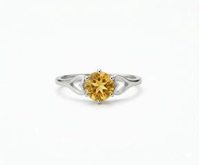 elegant yellow citrine gemstone ring for women