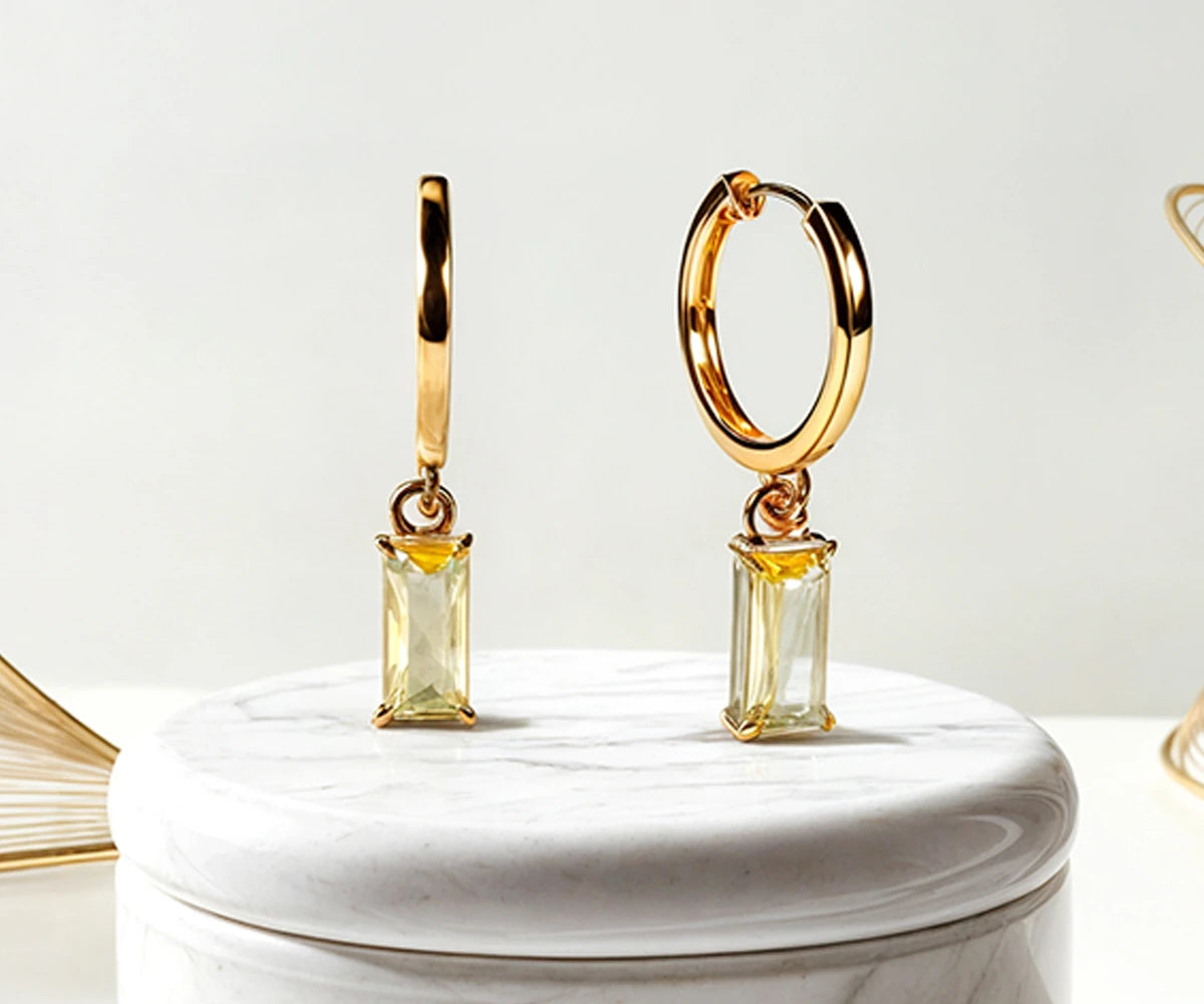 Citrine Huggie Earrings