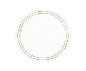 Hand embroidered cotton placemats with pearl detail styled with white tablecloth
