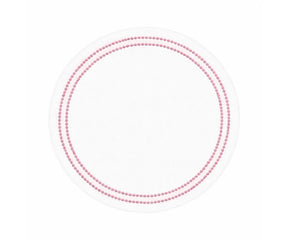 15 and 17 inch embroidered round placemats in soft pink and white cotton