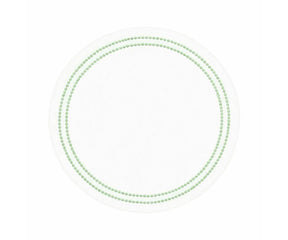 Round embroidered cotton placemat with pearl accents, 15 and 17 inch breathable table mat for elegant dining tables, available in sets of 4, 8, and 12