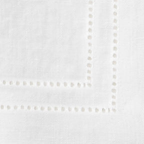 Elevate your table setting with our White Hemstitch Napkins, finely crafted linen dinner napkins featuring elegant double hemstitching.