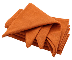 Coral cotton napkins set for family dinners – perfect for casual meals or festive occasions, made from 100% soft, reusable cotton.