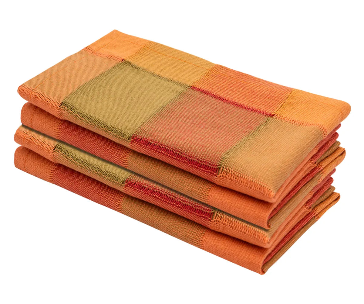 Harvest cotton cloth napkins in autumn colors for dining table