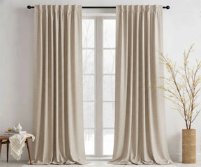 Natural cotton curtains with light filtering fabric