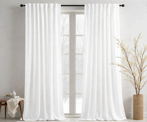 White cotton curtains with clean minimal look
