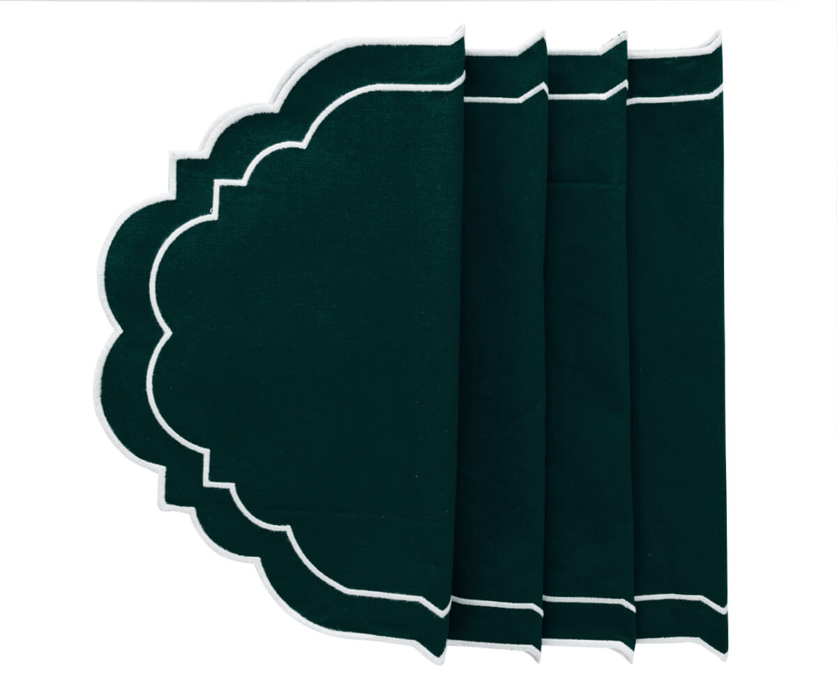 Set of 4 elegant placemats for a complete table setting.