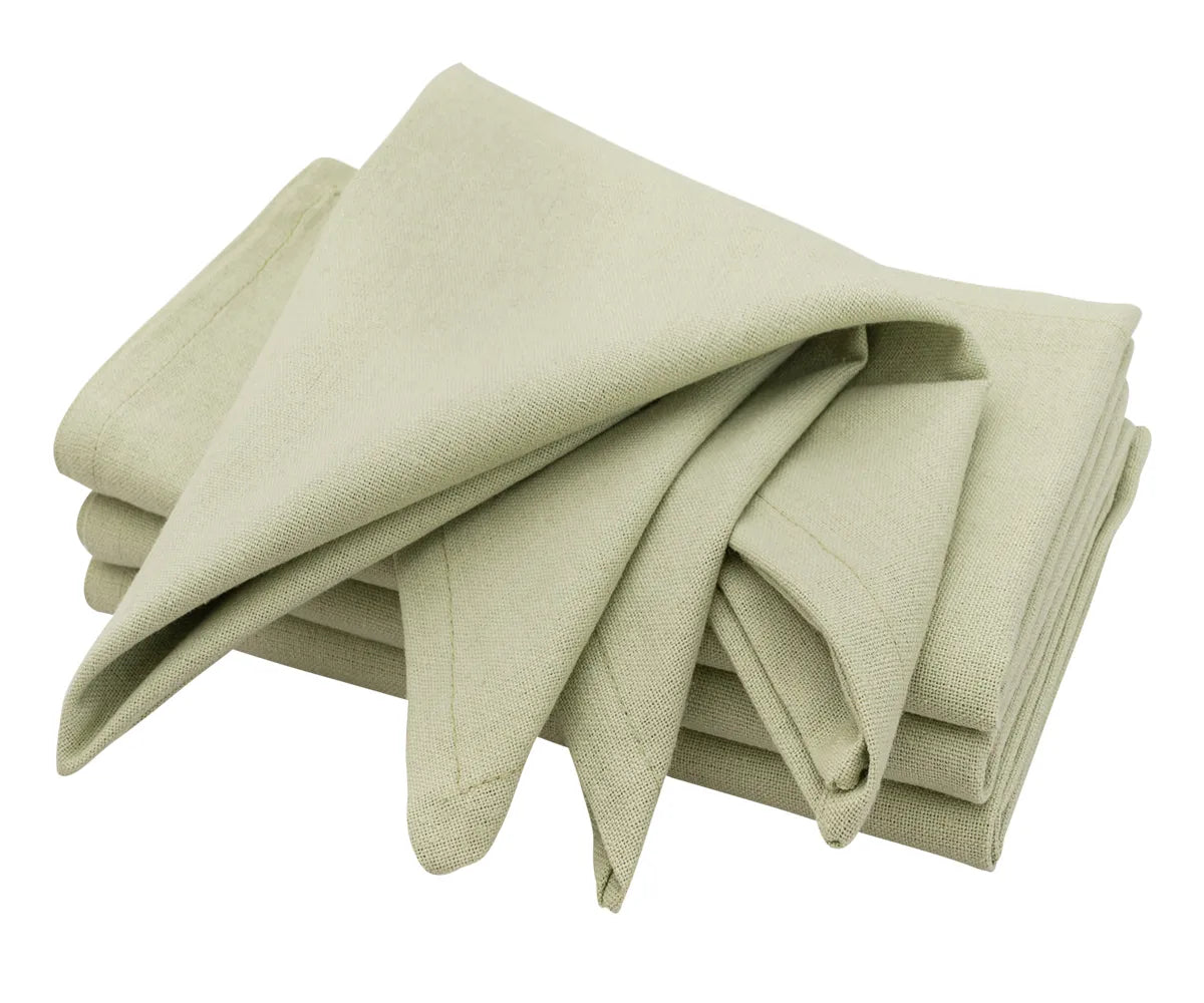Sage green cotton cloth dinner napkins set of 6, made from 100% cotton, reusable and eco-friendly for everyday dining or formal occasions