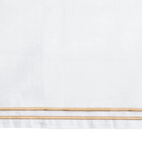 Double Line Embroidered Gold Rectangle Tablecloth – Elegant Cotton Dining Cover