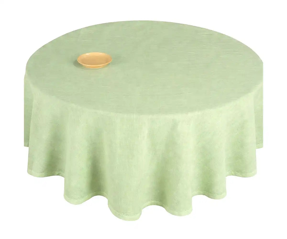 Round green tablecloth 