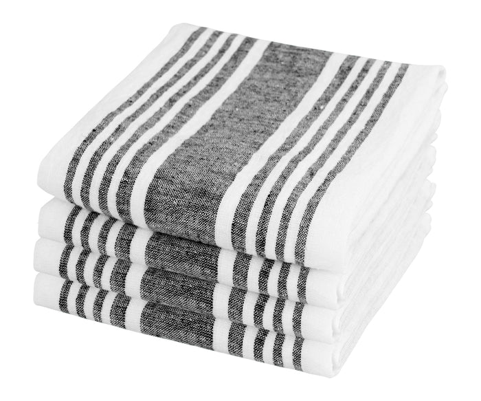 Linen cloth napkins with subtle stripes, enhancing the table decor for casual and formal occasions.