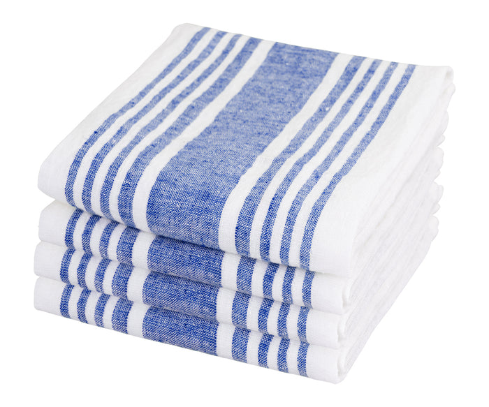 Beautifully crafted linen striped napkins, adding a touch of sophistication to any meal.