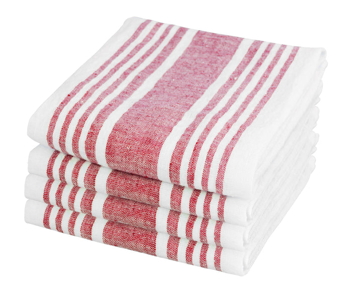Christmas Linen napkins featuring bold stripes, a chic addition to modern table settings.