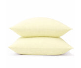 Cream linen pillow covers crafted from 100% linen, breathable stonewashed pillowcases with a clean neutral look for minimalist and classic bedrooms