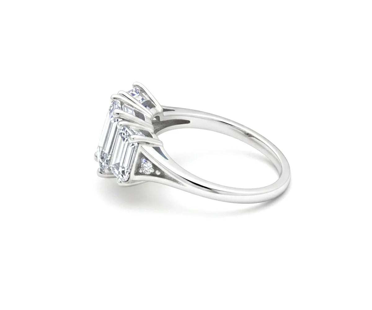 Classic crystal ring with white zircon stones in luxury design