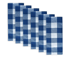 These blue kitchen towels are made from a heavy-duty cotton fabric and are perfect for drying glasses or wiping down surfaces.