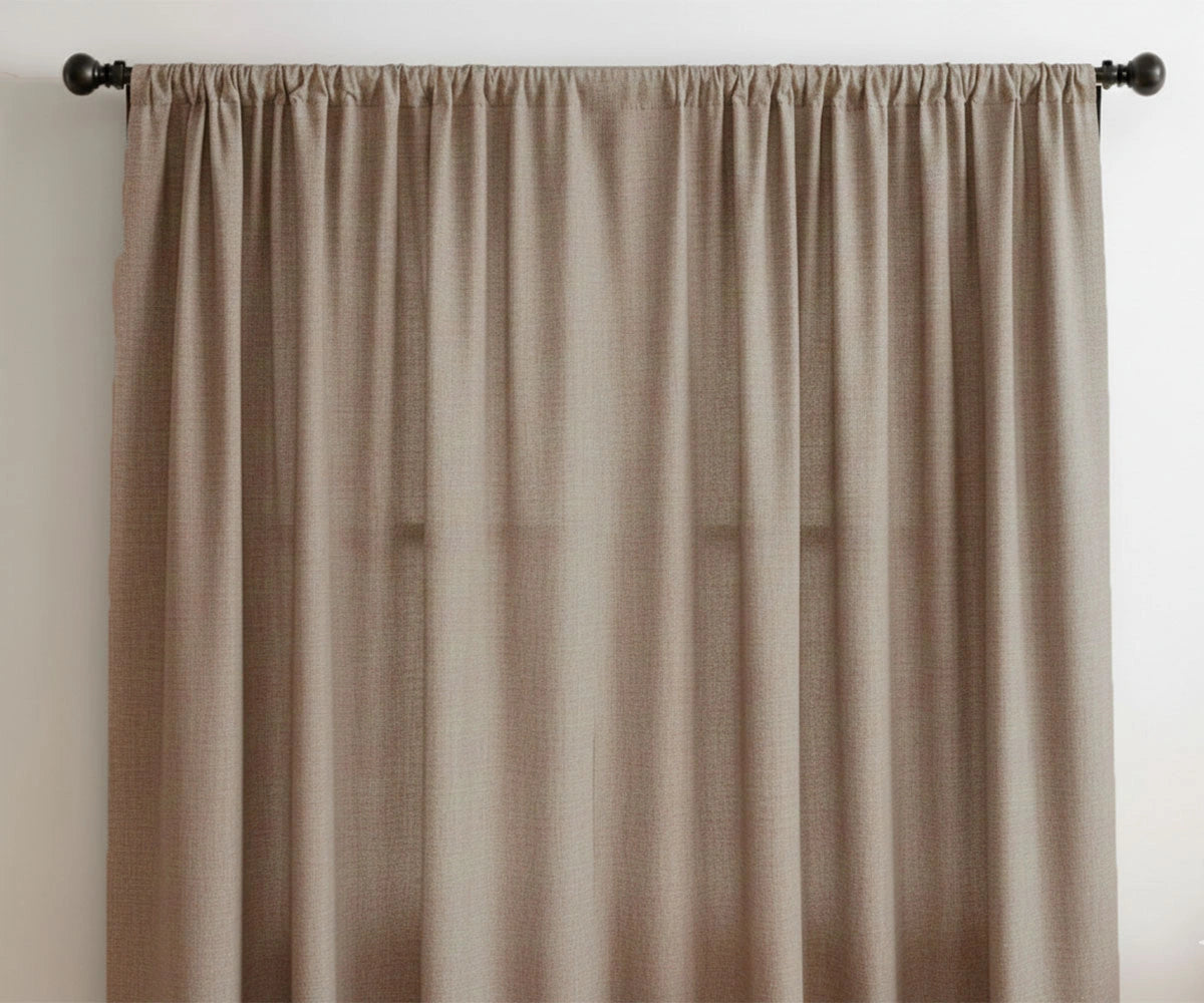 Dark Flax  color curtain panels in multiple shades display grid