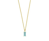 Blue Topaz Pendant Necklace with Rectangle Gemstone