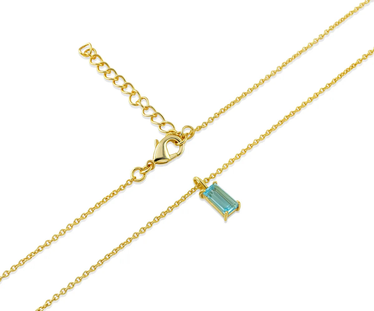 December Birthstone Necklace in 14K Yellow Gold Plating